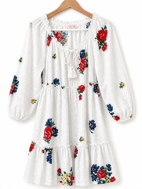 Tory Burch embroidered‎ English tea rose cover-up dress white S